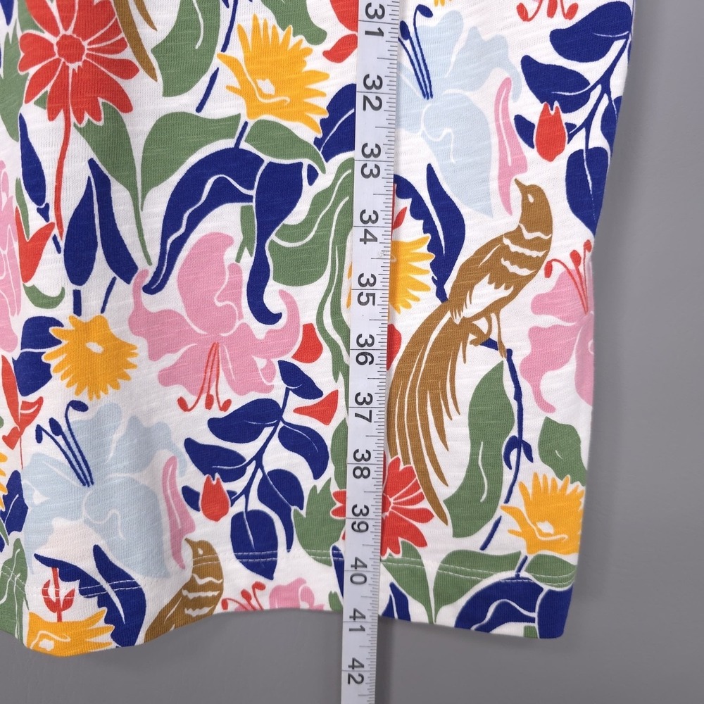 BODEN Women's Florrie Jersey Dress 12R Bird Floral Multicolor 100% Cotton J0849 - Picture 5 of 11